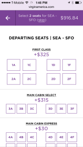 Seat selection - mobile